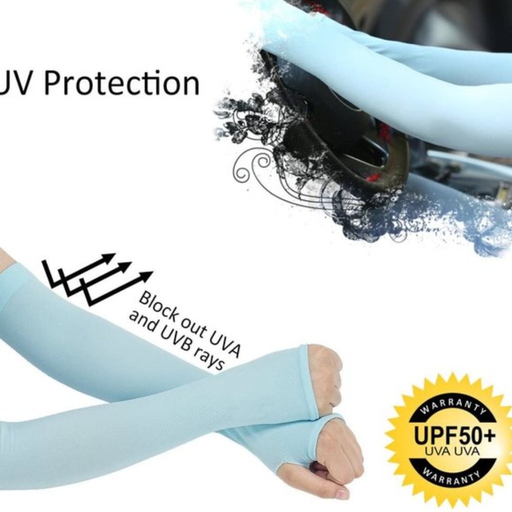 UV blue Cooling Arm Sleeves Cover Sun Sleeve